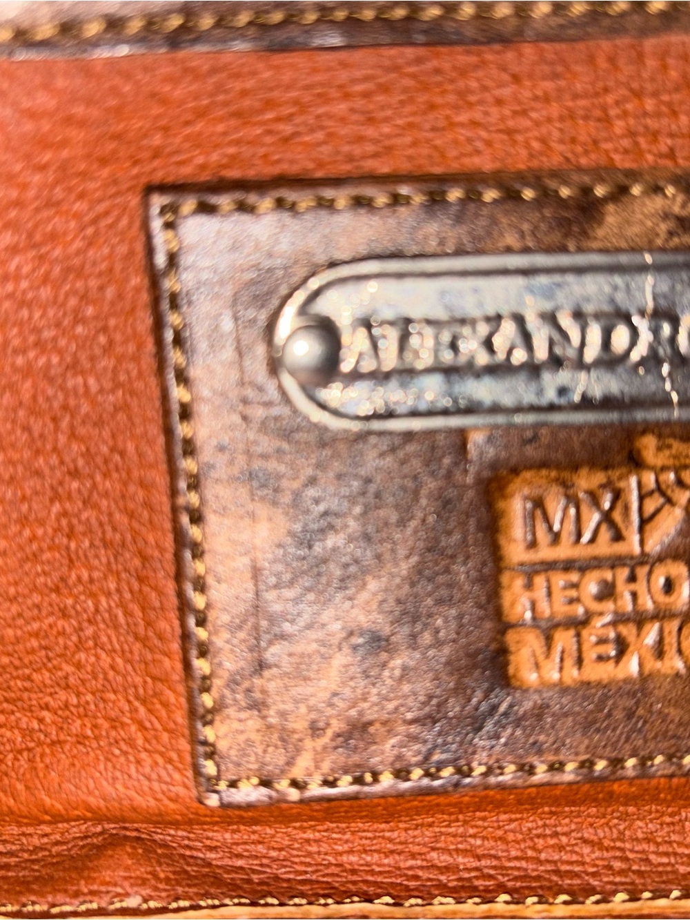Alejandro Yeo Sunflower Hand-Tooled Floral Leather Satchel - Brown - Picture 3 of 3